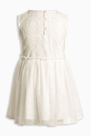 Ecru Floral Lace Party Dress (3mths-6yrs)